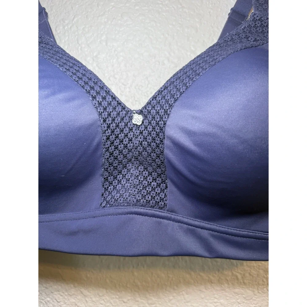 Breezies Modern Sport Contour Sport Bra Navy Blue 38C full Coverage Wire Free